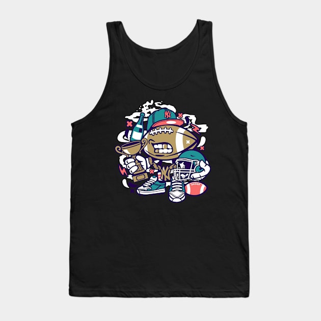 Funny Football Champion Cartoon Tank Top by BamBam